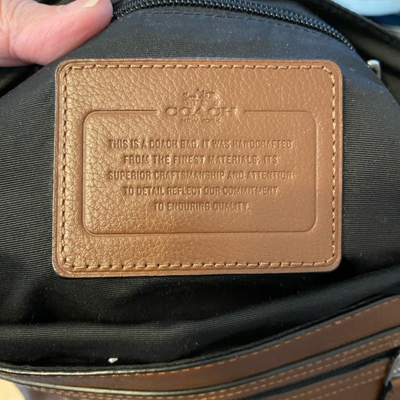 COACH Flap Bag, Medium, Canvas Strap, Silver Hardware, Brown Soft Leather - Picture 12 of 16